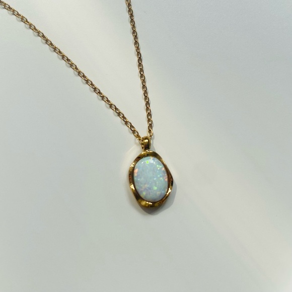 Vermeil Opal Necklace - Gold plated on stainless steel - Picture 6 of 12